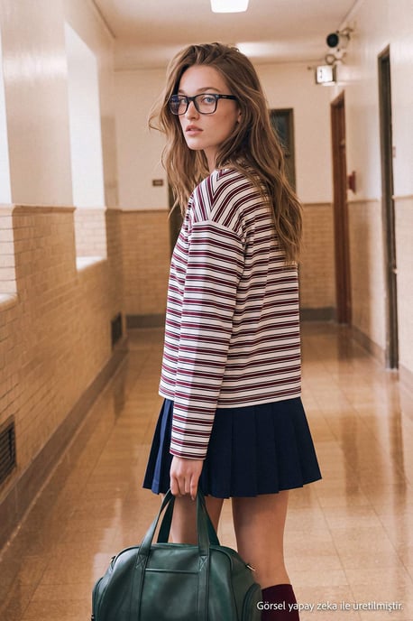 TRENDYOLMİLLA Damen Gestreift Lang Oversize Sweatshirts - Image 4