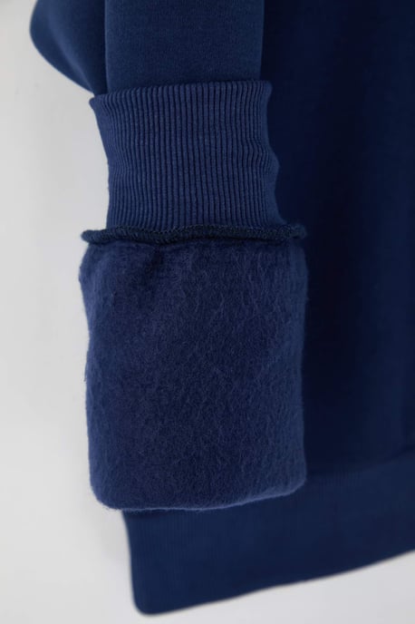 TRENDYOL MAN Herren Dunkelblau Einfarbig Lang Oversize Sweatshirts - Image 5