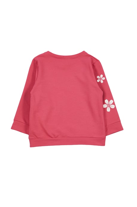 TRENDYOLKIDS Mädchen Rosa Geblümt Lang Regular Fit Sweatshirts - Image 2