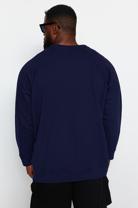 TRENDYOL MAN Herren Dunkelblau Einfarbig Lang Oversize Große Größen Sweatshirts - Image 5