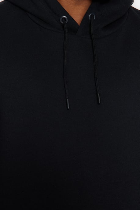 TRENDYOL MAN Herren Schwarz Einfarbig Lang Oversize Große Größen Sweatshirts - Image 3