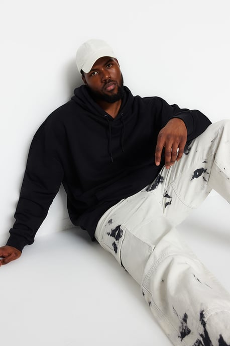 TRENDYOL MAN Herren Schwarz Einfarbig Lang Oversize Große Größen Sweatshirts - Image 6