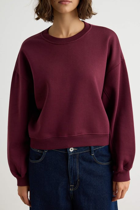 TRENDYOLMİLLA Damen Lila Einfarbig Lang Oversize Sweatshirts - Image 2