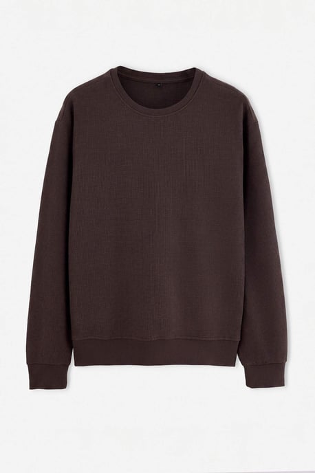 TRENDYOL MAN Herren Braun Einfarbig Lang Oversize Sweatshirts - Image 3