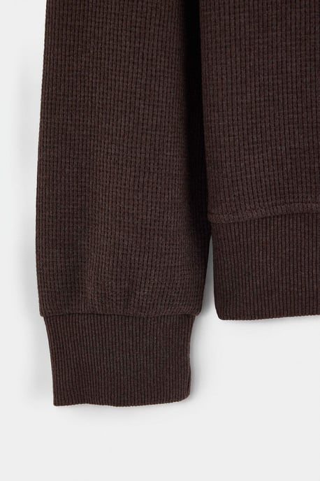 TRENDYOL MAN Herren Braun Einfarbig Lang Oversize Sweatshirts - Image 4