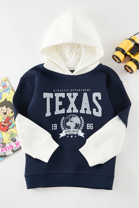 TRENDYOLKIDS Jungen Ecru Colour-Block Lang Regular Fit Sweatshirts - Image 4