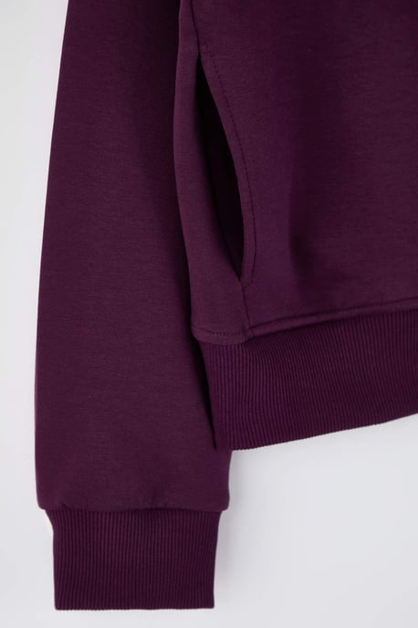 Trendyol Curve Damen Lila Grafik Lang Regular Fit Große Größen Sweatshirts - Image 5