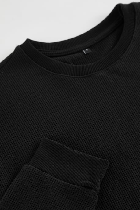 TRENDYOL MAN Herren Schwarz Einfarbig Lang Oversize Sweatshirts - Image 2