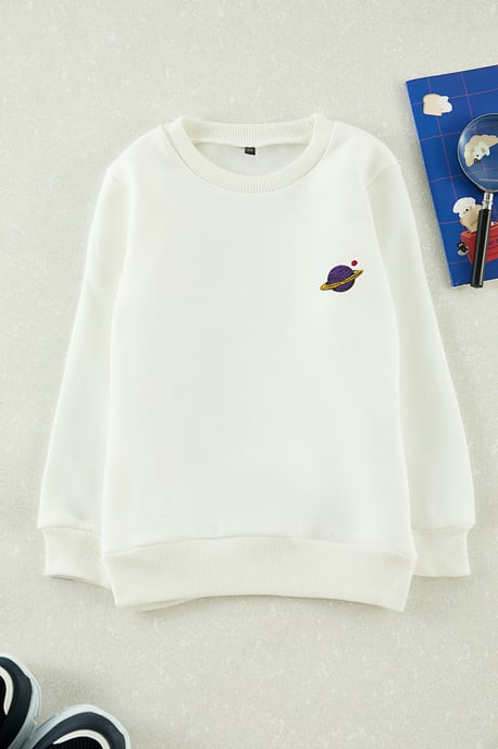 TRENDYOLKIDS Mädchen Weiß Grafik Lang Regular Fit Sweatshirts - Image 2
