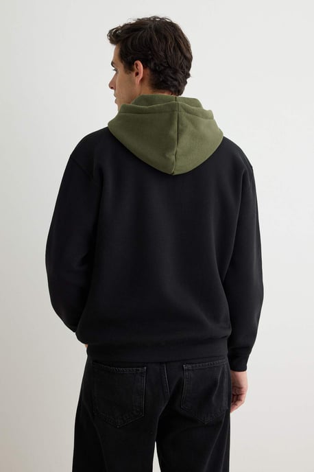 TRENDYOL MAN Herren Schwarz Slogan Lang Oversize Sweatshirts - Image 3