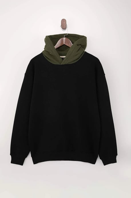 TRENDYOL MAN Herren Schwarz Slogan Lang Oversize Sweatshirts - Image 4