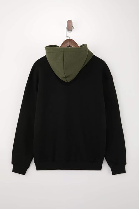 TRENDYOL MAN Herren Schwarz Slogan Lang Oversize Sweatshirts - Image 5