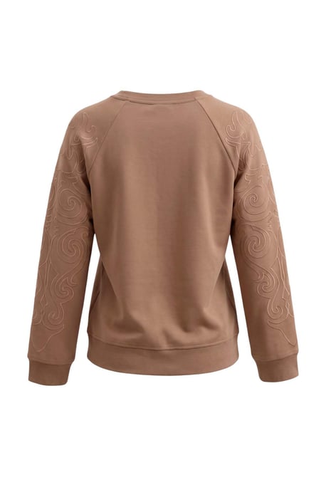 TRENDYOLMİLLA Damen Braun Einfarbig Lang Relaxed Fit Sweatshirts - Image 2