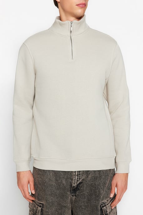 TRENDYOL MAN Herren Grau Animal-Print Lang Regular Fit Sweatshirts - Image 3