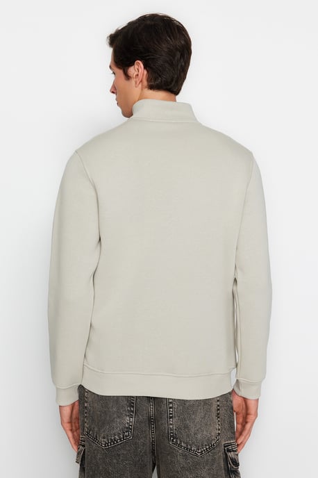 TRENDYOL MAN Herren Grau Animal-Print Lang Regular Fit Sweatshirts - Image 5