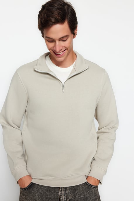 TRENDYOL MAN Herren Grau Animal-Print Lang Regular Fit Sweatshirts - Image 6