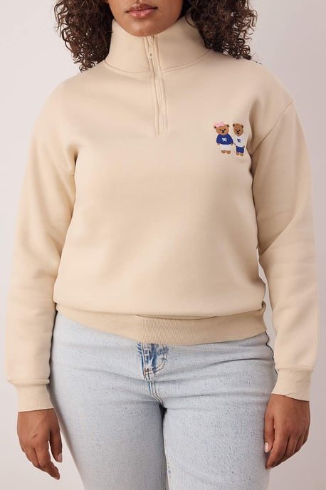 Trendyol Curve Damen Beige Einfarbig Lang Regular Fit Große Größen Sweatshirts - Image 2