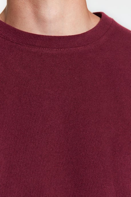 TRENDYOL MAN Herren Bordeaux Einfarbig Lang Oversize Sweatshirts - Image 4