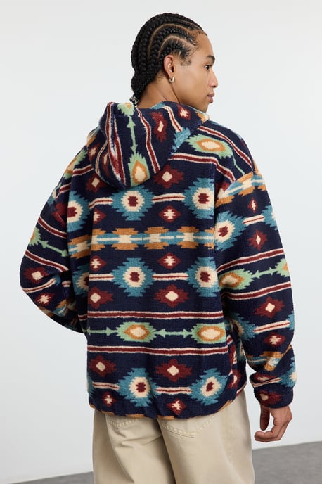 TRENDYOL MAN Unisex Dunkelblau Retro Lang Oversize Sweatshirts - Image 4