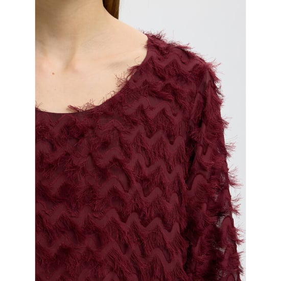Selected Femme slwmyla LS Relaxed-Top 16102248 Tawny Port - Image 2
