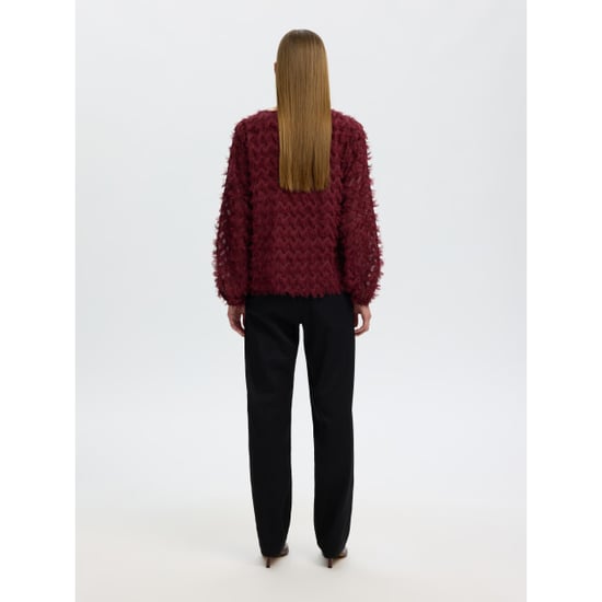 Selected Femme slwmyla LS Relaxed-Top 16102248 Tawny Port - Image 3