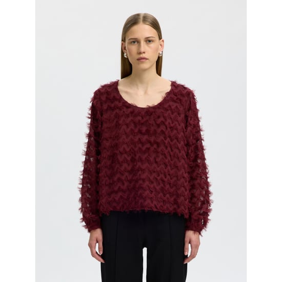 Selected Femme slwmyla LS Relaxed-Top 16102248 Tawny Port - Image 4