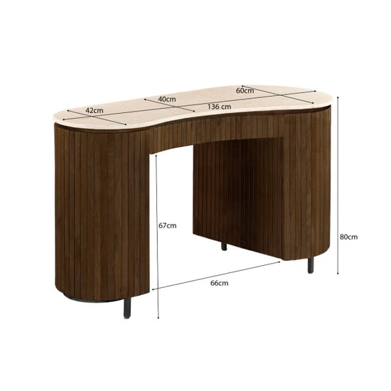 Brix Dexter Schreibtisch Bottecino 60x136x80cm - Image 2