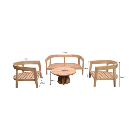 Livingfurn Bilbao Gartenmöbel-Set 80x148x68cm - Image 5