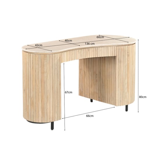 Brix Dexter Schreibtisch Natur Bottecino 60x136x80cm - Image 2