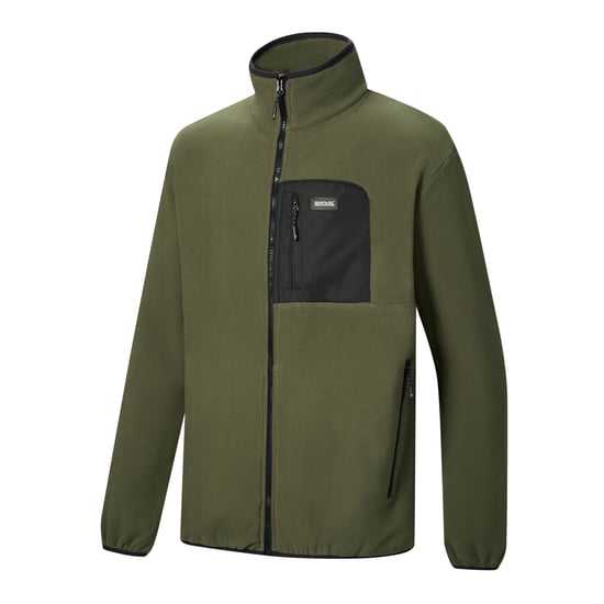Regatta - "Frankie" Fleecejacke für Herren, Durchgehender Reißverschluss (Dunkel-Khaki/Schwarz) - Image 3