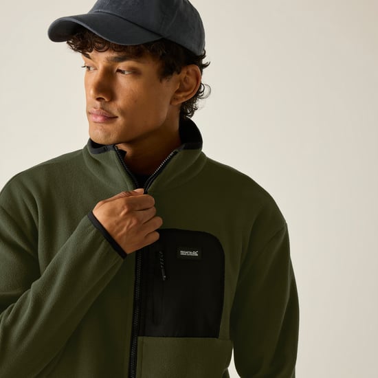 Regatta - "Frankie" Fleecejacke für Herren, Durchgehender Reißverschluss (Dunkel-Khaki/Schwarz) - Image 4