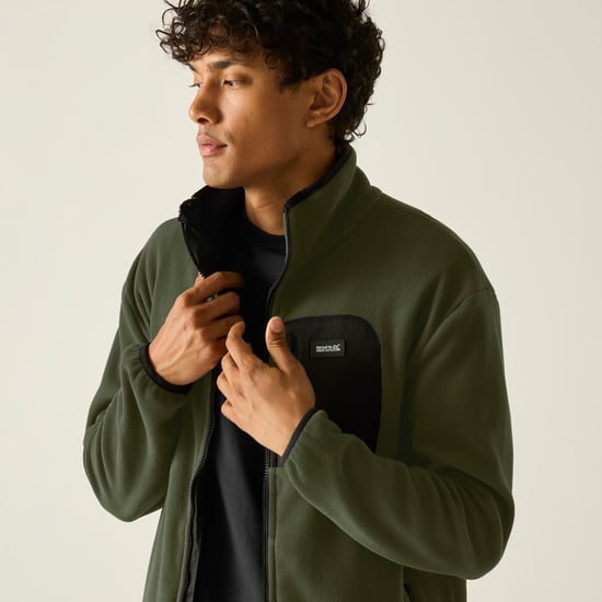 Regatta - "Frankie" Fleecejacke für Herren, Durchgehender Reißverschluss (Dunkel-Khaki/Schwarz) - Image 5