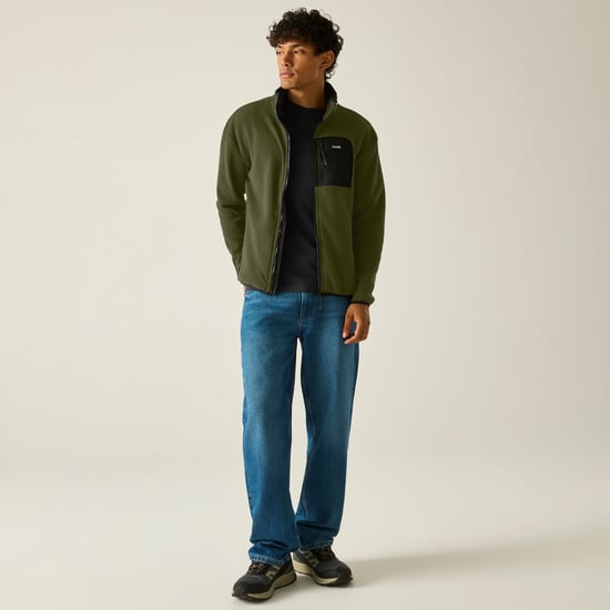 Regatta - "Frankie" Fleecejacke für Herren, Durchgehender Reißverschluss (Dunkel-Khaki/Schwarz) - Image 6