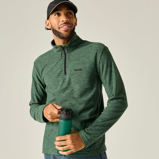 Regatta - "Thompson" Fleecejacke für Herren, mit halbem Reißverschluss, meliert (Dunkelwaldgrün) - Image 1