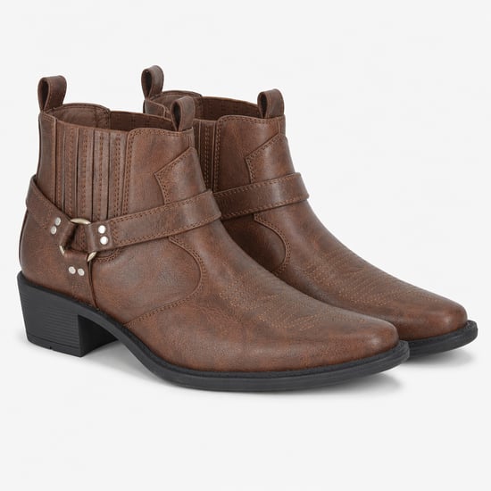 Us Brass Eastwood Herren-Cowboy- und Westernstiefel Braun Crazyhorse - Image 2