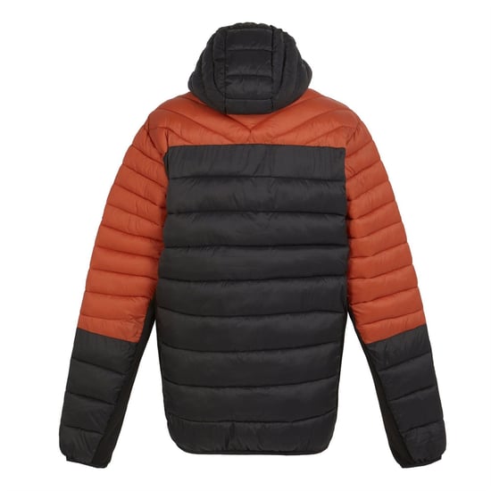 Regatta Herren Kapuzen-Hybrid-Steppjacke mit Reißverschlusstasche in RedOchre/Blk - Image 2