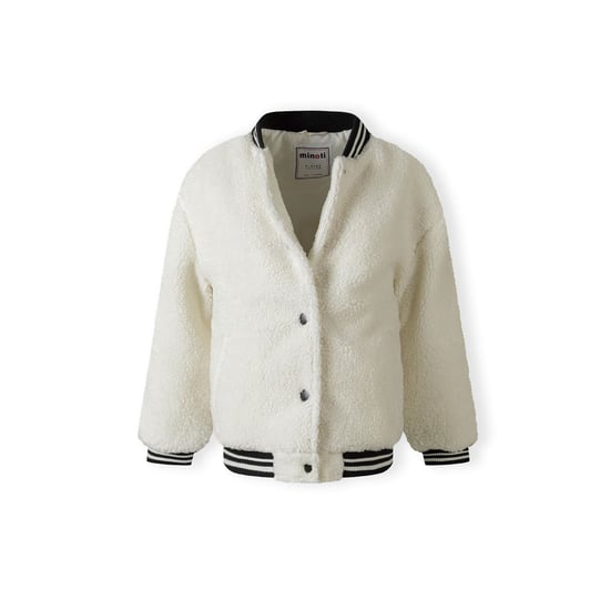 Minoti Baseballjacke für Mädchen mit Druckknopfverschluss in Cremeweiß - Image 4