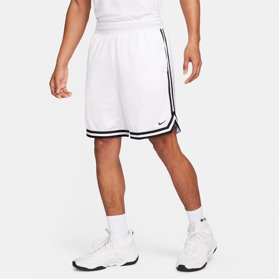 Nike Herren Dna Dri Fit 8 Basketballshorts in Weiß/Schwarz - Image 3
