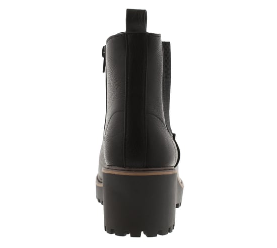 Platino Damen Chelsea-Stiefeletten mit Keilabsatz Yasmin Zip Schwarz - Image 4