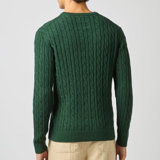 Joules Cable Crew Herrenpullover Grün - Image 4