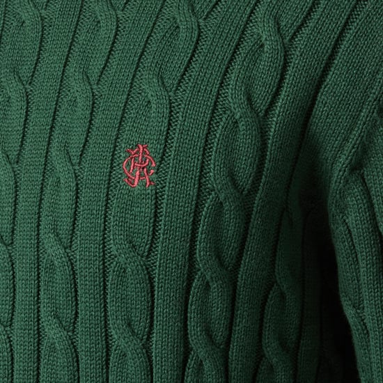 Joules Cable Crew Herrenpullover Grün - Image 6