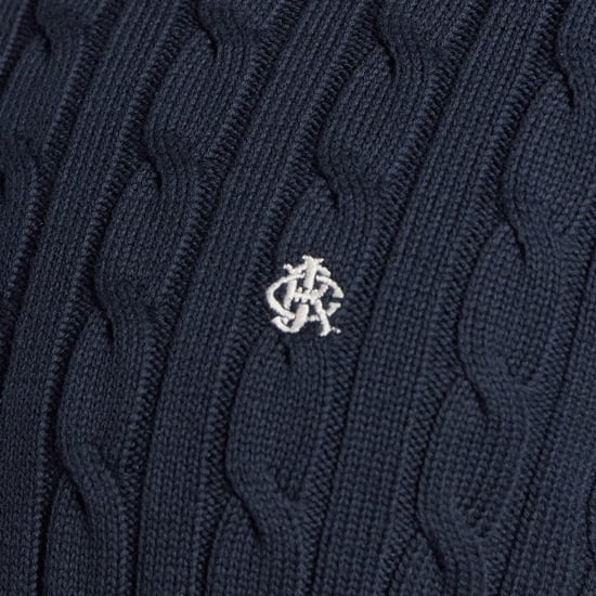 Joules Cable Crew Herrenpullover Marineblau - Image 3