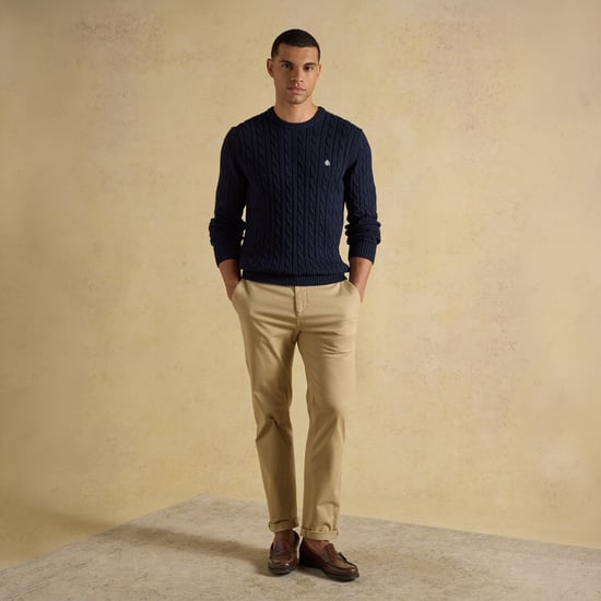 Joules Cable Crew Herrenpullover Marineblau - Image 4