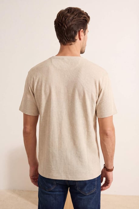 TRENDYOL MAN Herren Beige Einfarbig Kurz Regular Fit T-Shirts - Image 2