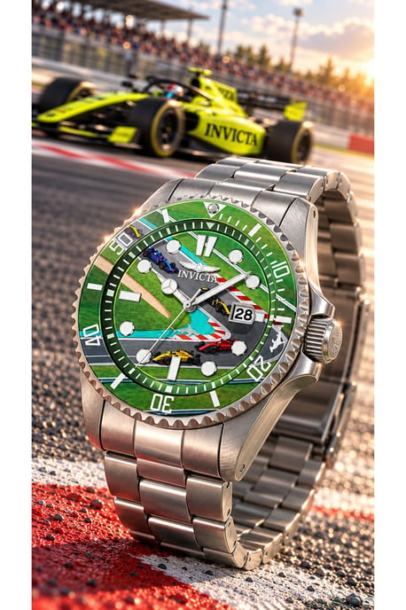 Invicta Pro Diver 51059 Herrenuhr - Quarzwerk - Edelstahl mit grünem Zifferblatt - 43 mm - Summerville - Image 2