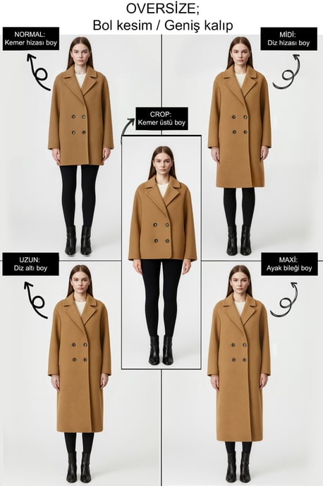 TRENDYOLMİLLA Damen Schwarz Gestreift Lang Oversize Mäntel - Image 3