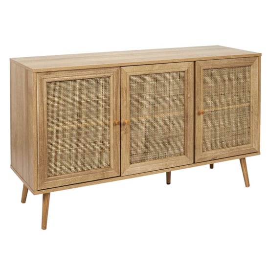 Home Deco Factory Bali Sideboard – 3 Türen – Rattan & Holz – 115 cm - Image 3