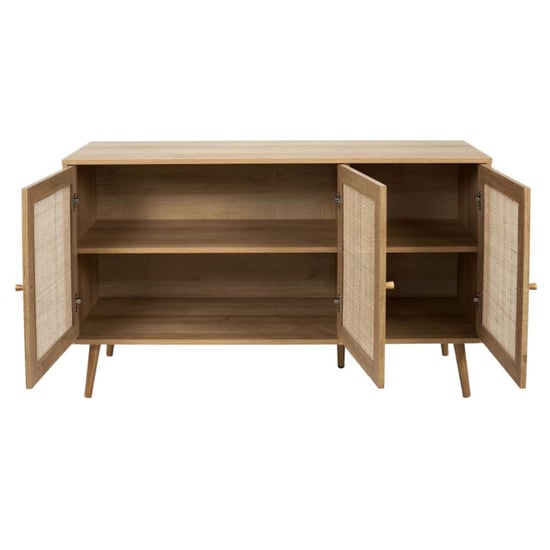Home Deco Factory Bali Sideboard – 3 Türen – Rattan & Holz – 115 cm - Image 5