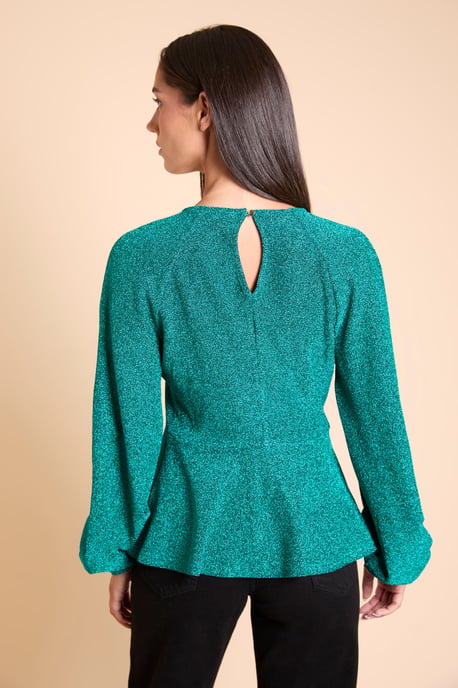 DP Luxe Top aus Glitzerjersey mit gerafftem Ausschnitt - Image 3