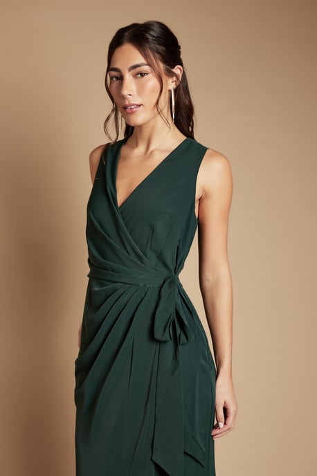 Coast Maxi-Brautjungfernkleid aus Crêpe mit V-Ausschnitt und Wickeldetail - Image 2